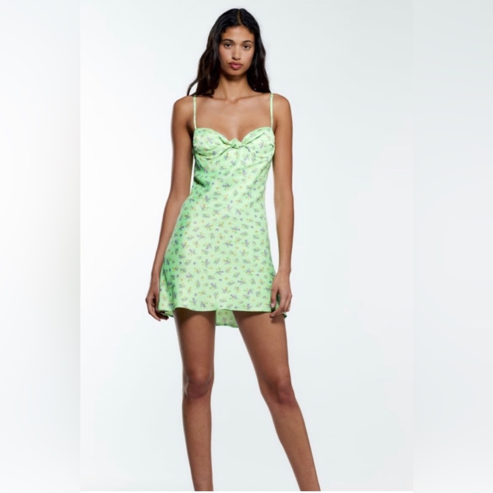 Zara Green Floral Dress